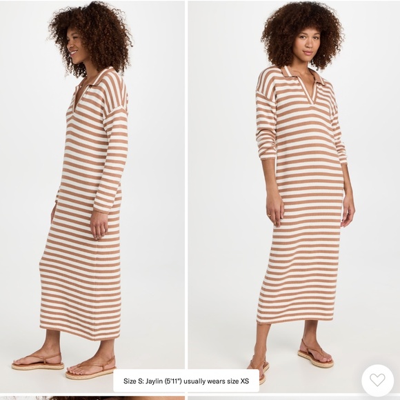 525 Stripe Polo Maxi Dress 🤎 medium - Picture 2 of 9